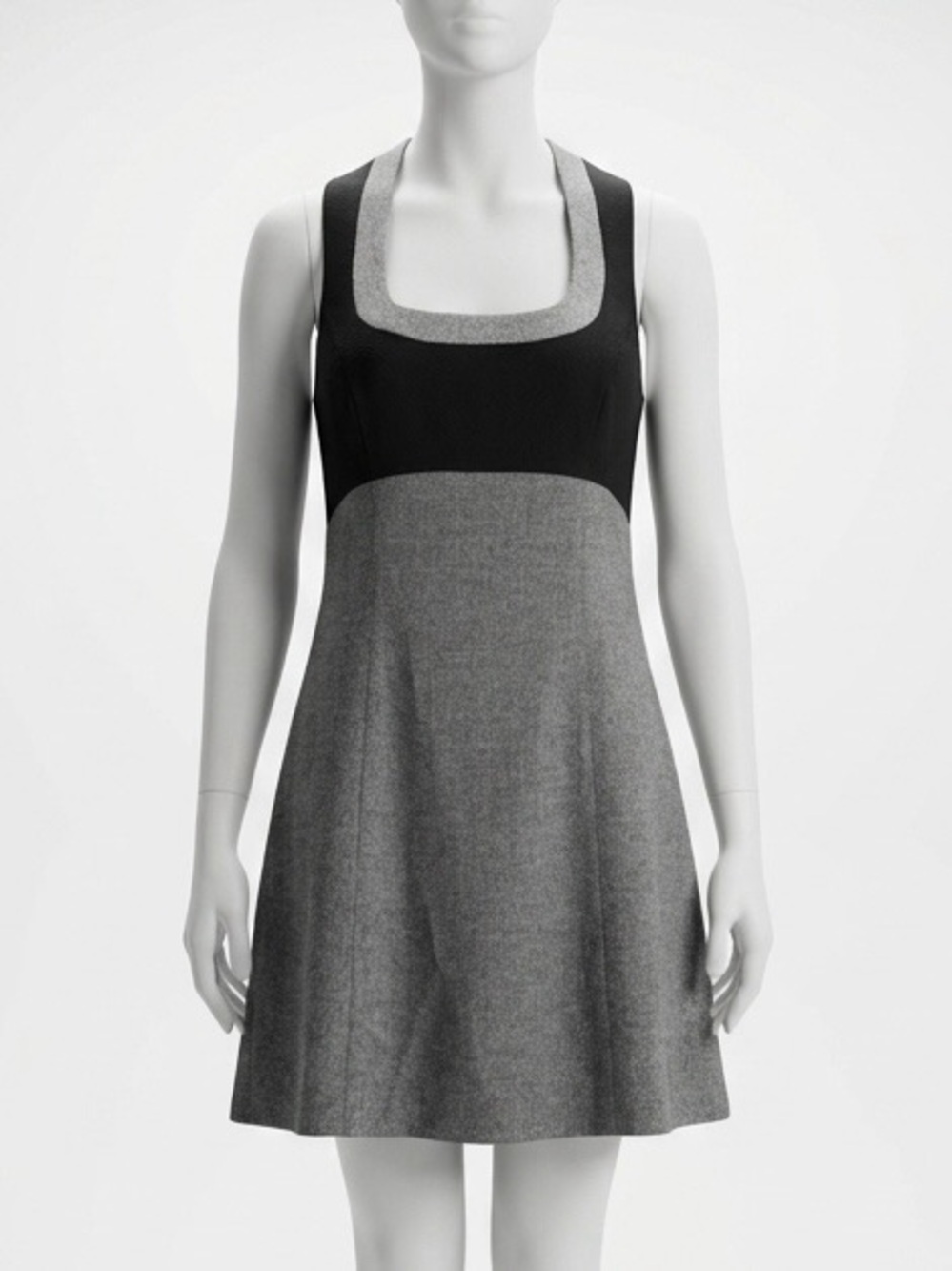 Vintage Bebe 100% Wool Colorblock Pinafore A-Line Mini Dress (Made in USA)